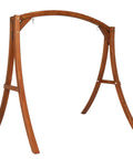6.7Ft Porch Swing Frame Built Tough Heavy Duty A Frame Stand With 1000lbs Capacity Solid Wood Construction Curved Arc Top Fits 5Ft Porch Swing For Garden Patio Backyard And Indoor Use Brown Finish