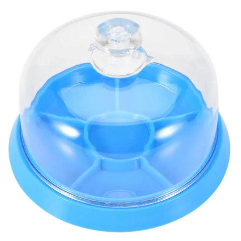 Top view of blue Pro Grade Watch Movement Dust Cover Tray With Six Slots Plastic Anti Dust Guard Accessory Storage Box For Watchmakers