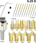 Wood Bead Maker Drill Bit Set 24 Piece 6 To 25 Mm Ball Cutter Kit including blades, cores, shank, and hexagonal wrench.