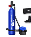 1L Mini Scuba Tank Portable Pony Bottle With Built In Regulator, blue aluminum design, with accessories, DOT Certified, 3000 PSI