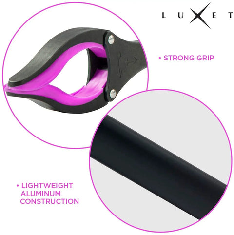 2 Pack 32 Inch Foldable Reacher Tool With Magnetic Tip, Lightweight Grabber Claw For Easy Pickup, Long Reach Trash Picker For Seniors And Everyday Tasks, Pink
