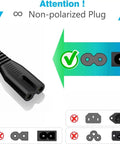 Ten Foot Non Polarized Two Prong AC Power Cord For Under Desk Elliptical Machines showing plug type compatibility