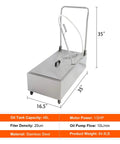 Heavy Duty Foldable Deep Fryer Oil Filter Machine With Fast Flow Pump And Kitchen Ready Design Helping Busy Restaurant Crews Clean Their Grease Without Breaking A Sweat, stainless steel, 48L, 35" x 16.5".
