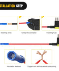 Installation steps for 10 Pack Micro 2 Fuse Tap 12V Car Add A Circuit ATR Blade Adapter With 20A Fuses Holder Dual Circuit.
