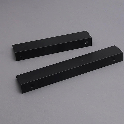 Black Hidden Edge Cabinet Handles 10 Pack for Drawers and Cabinets With Finger Edge Pulls in Space Aluminum Rust Resistant