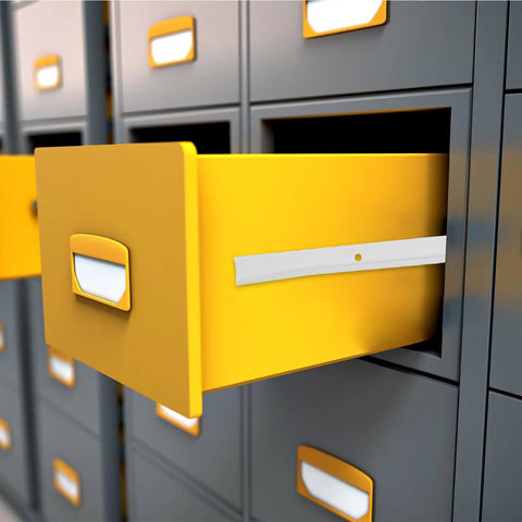 Open yellow drawer showing mounted Two Pairs White Steel Drawer Slides With Guide Rollers Quiet Glide Heavy Duty Strength Replacement Rails