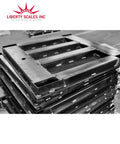 Heavy Duty Digital Platform Scale 48 X 60 Inch Workstation's solid steel frame stacked for durability and rough job handling.