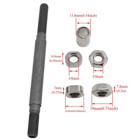 Two Pack Bike Axle Set Featuring 108mm Hollow Front Shaft And 145mm Rear Hub Rod For Mountain Bikes Lightweight Quick Install No Sweat Setup Sick Trail Compatible Build components including nuts and rod