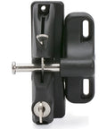 LokkLatch Keyed Gate Latch With Adjustable Fit For Wood Metal And Vinyl Gates, Black Weather Resistant Polymer Construction