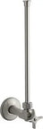 Vibrant Brushed Nickel Half Inch NPT Angle Supply with Stop and Cross Handle, Vertical Tube with Flange, Brass Construction