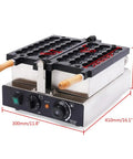 Slap Together Delicious Treats With This Commercial 1800W Bubble Skewer Waffle Ball Machine with dual plates and wooden handles.