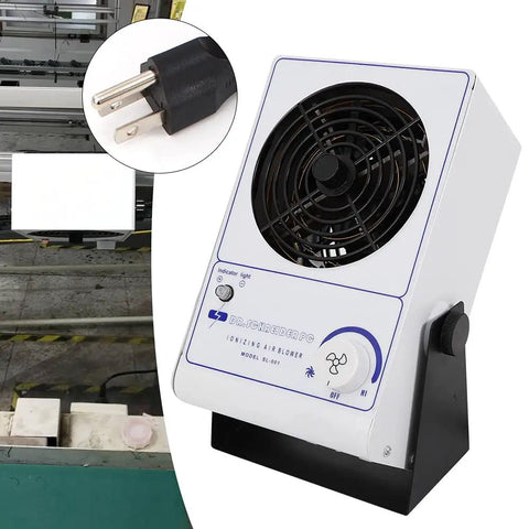 Ionizing Air Blower Fan 110V With Stepless Speed Control, Anti Static Eliminator, Ionizer For ESD Protection, Compact desk unit