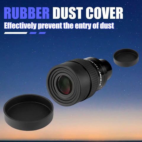 Dope Zoom Telescope Eyepiece 7.2-21.6mm 1.25 Inch FMC Optics With 7 Elements In 4 Groups, rubber dust cover shown