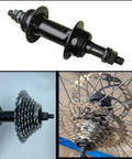 36 Hole Front And Rear Disc Brake Wheel Hub Hollow Shaft Kit for Mountain Bikes with 6 Bolt Disc, Black, Alloy Material