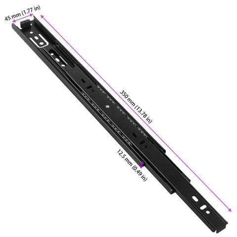 Five Pair 14 Inch Full Extension Drawer Slides Heavy Duty Ball Bearing Telescopic Slides Set Side Mount For Cabinet Black With 35cm Rails