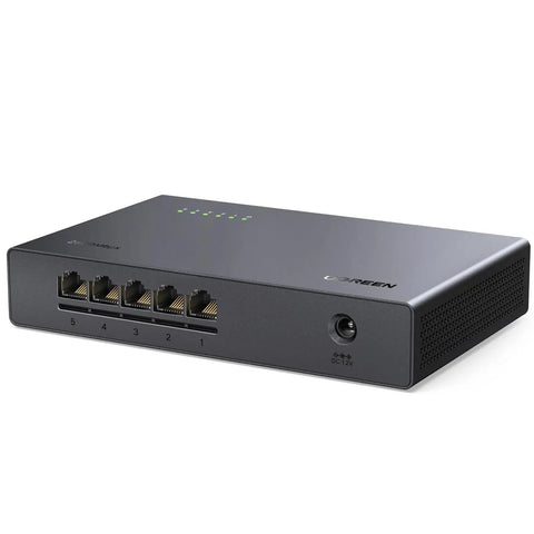 Five Port 2.5Gb Ethernet Switch With Five 2.5Gb Ports, Plug And Play Unmanaged Desktop Or Wall Mount Network Hub