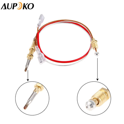 Aupoko patio heater thermocouple with red insulated wire and brass end fittings; 410 mm length.