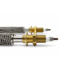 Close-up of Jieo U Shaped Finned Tubular Heater, 240V 1500W, 10Mm X 450Mm Tube Diameter featuring metal fins and brass fittings.