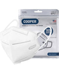KN95 Face Masks Pack of Fifty, Five Ply Disposable Masks, Breathable Comfy Fit, All Day Wear, High Filtration With At Least 95 Percent Efficiency, White, Made in USA shown in packaging