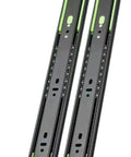 Black and gray heavy duty drawer slide with dampening and hydraulic silence, three section guide track, 14 inch, 2 pack.