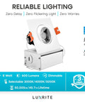 Square Recessed LED Light Kit 3 Inch Adjustable Gimbal Downlights 4 Pack 3000K 4000K 5000K Color Options Dimmable Canless IC Rated Damp Rated With Junction Box 8W Equivalent 50W Dope Home Upgrade