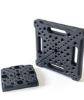 Base Plate Displacement Sliding Table Adapter Plate For 25x25mm Matrix With M2 M3 M4 M6 Threaded Holes, 6061 Aluminum Alloy Black Anodized on two plates