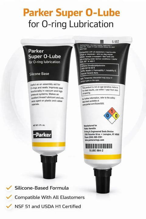 Silicone O Ring Lubricant Grease For O Rings And Seals High Viscosity Formula Tube Front and Back View