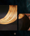 SDVantage Ceramic Bathroom Vessel Sink, Artistic Carved Countertop Basin Sink Black with intricate wooden design, 59 * 40 * 15Cm.