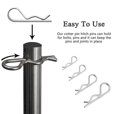 10 Pack Cotter Pins And Hairpin Spring Fasteners Kit For Auto And Engineering Use Galvanized R Clips Retaining Pins 4x75mm