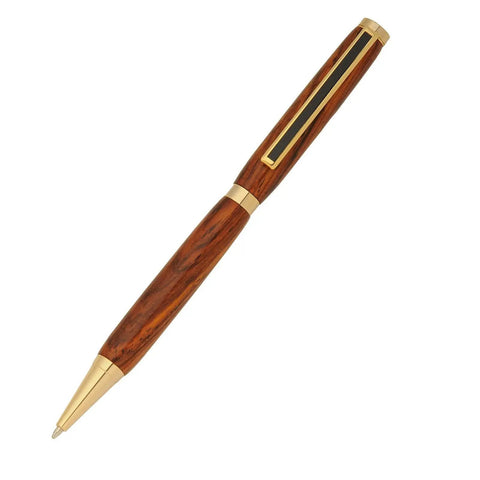 Completed pen from 7mm Pen Kit Bundle For Woodturning Projects With Hardware, Wood Blanks, And Slimline Bushings featuring cocobolo wood.