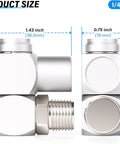 1/4 Inch Air Tool Swivel Fitting 360 Degree Swivel Air Hose Connector Aluminum Adapter dimensions pack of 4