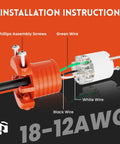 Rigged Right Heavy Duty Extension Cord Ends Male And Female Replacement Plug Connector Set installation details showing wires and screws.