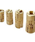 Stealthy Hidden Brass Cabinet Hinges 8-12mm Concealed Barrel Invisible Door Hinge Set Copper Finish 2 Pack 12mm close-up