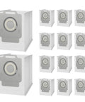 14 Pack Roomba Compatible Vacuum Bags For I7 I7 Plus And Series I3 I4 I6 I7 J7 J7 Plus I8 Plus S9 S9 Plus Automatic Dirt Disposal Replacement Bags Easy Install, displayed in a grid format with grey leak-proof collars.