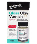 Glossy Clear Clay Sealant For Air And Polymer Clay Water Based Varnish Sealer 4.05oz 120ml bottle front with screw cap