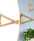 Rustic Shelf Brackets For Wall Mount, Triangular DIY Angle Brackets, 27cm, EZ Install shown with plant, multi room use.