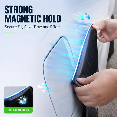 Heavy Duty Rugged EV Charger Port Cover For Subaru Trailseeker 2025 And 2026 showing magnetic hold feature on vehicle.