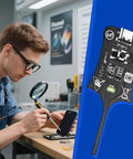 Technician using Set Of 2 Type C Inductance Testers For Motherboards And Coils, High Sensitivity Electromagnetic Induction Tool