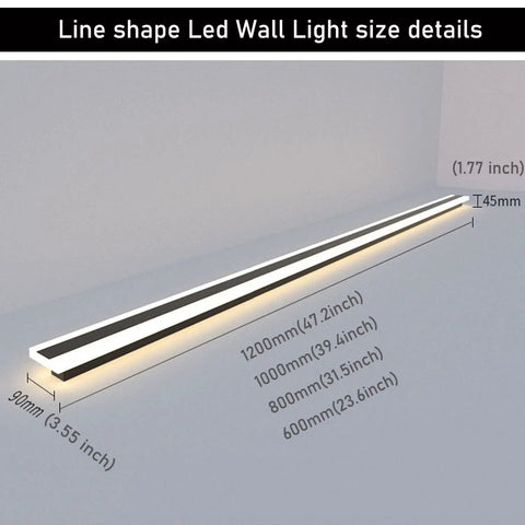 Slick Two Pack 23.6 Inch Outdoor Modern LED Wall Light Set dimensions showing rectangular design and illumination