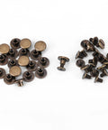 Slick Screw On Brads For Leather Crafts Dope Flat Head Rivets 5mm Copper Brass Repair Fasteners Anti Rust Belt Bag Hardware 20 Piece.