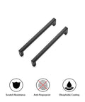 30 Pack Solid 5 Inch Center to Center Slim Square Bar Drawer Handles Matte Black for Kitchen Cabinets, anti-fingerprint, scratch-resistant