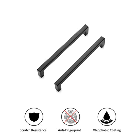 30 Pack Solid 5 Inch Center to Center Slim Square Bar Drawer Handles Matte Black for Kitchen Cabinets, anti-fingerprint, scratch-resistant