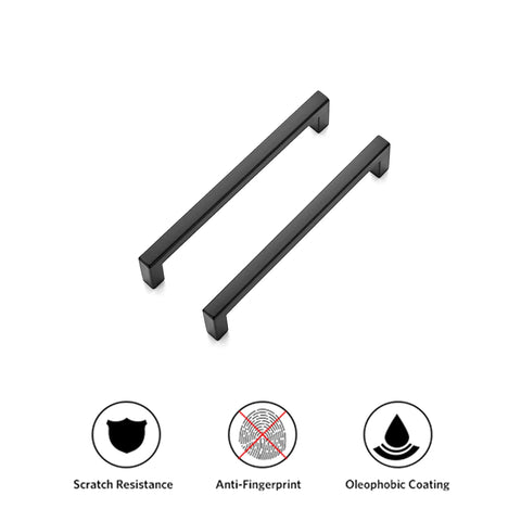 40 Pack Solid 5 Inch Center to Center Slim Square Bar Drawer Handles Matte Black Cabinet Hardware for Kitchen Cabinets Easy Install Pulls and Handles Dope Modern Kitchens showing scratch resistance features