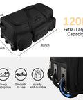 120L military grade rolling duffle bag with wheels for travel