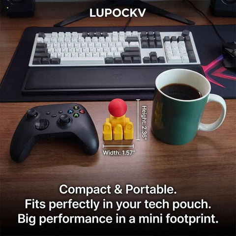 3D Printed Keyboard Joystick Adapter For WASD Four Key Linkage Creates Retro Arcade Vibe Over Your Keyboard Keys Built For Mini Fighting Controllers DIY Novelty Analog Button Attachment Yellow, 2.36in tall
