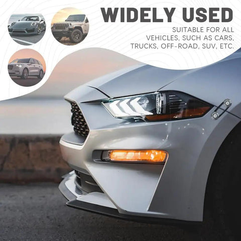Close-up of a car with Universal Car Bumper Quick Release Clips Fasteners Kit Four Piece Aluminum Alloy With Rubber O Ring installed.