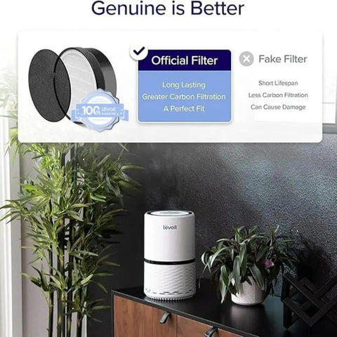 Comparison of LV H132 Replacement Filter 2 Pack For Air Purifier With AHAM Verified 3 Stage Filtration Activated Carbon and fake filter