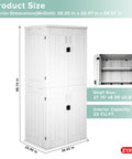 Weatherproof Outdoor Storage Cabinet With Four Shelves And Lockable Door Built To Last Tall White Resin Shed Stands 66 Inches High