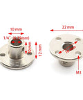 1/4 Inch Flange Shaft Coupling, Metal Axis Bearing Fittings, Rigid Coupler For Stepper Motor And RC Models, Built To Last Shaft Coupler 2 Pack For Precise Motion And Easy Install, 22 mm flange