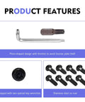 Heavy Duty M6 Tamper Proof License Plate Screws Straight Up Crafted From Top Shelf 304 Stainless Steel with wrench and screws.